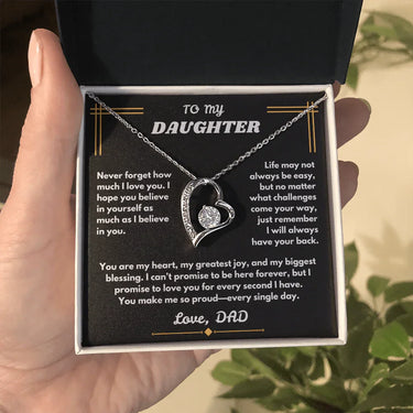 To My Daughter - Forever Love Necklace - Gift Set - SLDDL0094 - Sunshine Letters Co